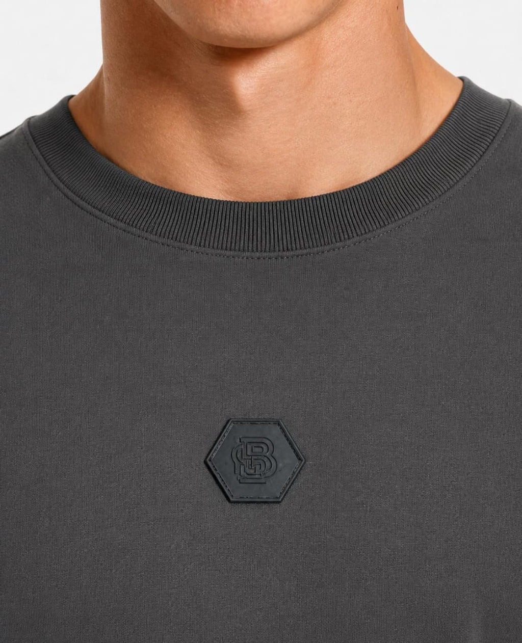 BOSS Playera Gris Oscuro Emblema Minimalista