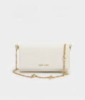 Anne Klein Bolsa Clutch Blanca con Cadena Dorada