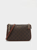Bolsa Crossbody Nine West Monograma Café