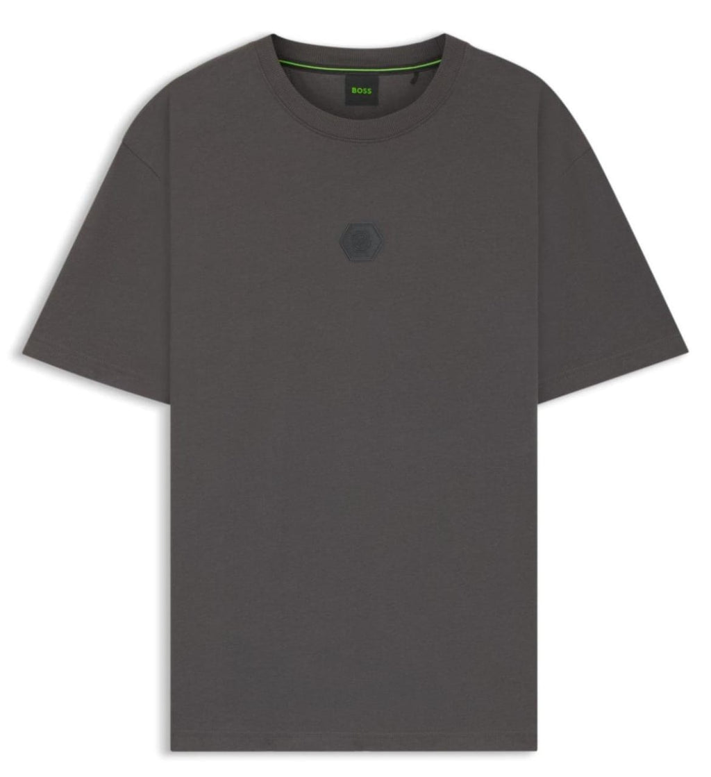 BOSS Playera Gris Oscuro Emblema Minimalista