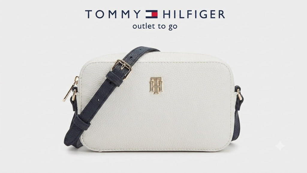 Bolsa Tommy Hilfiguer blanca con azul