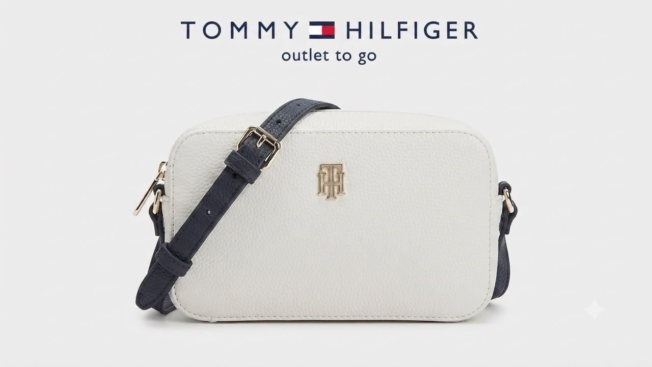 Bolsa Tommy Hilfiguer blanca con azul
