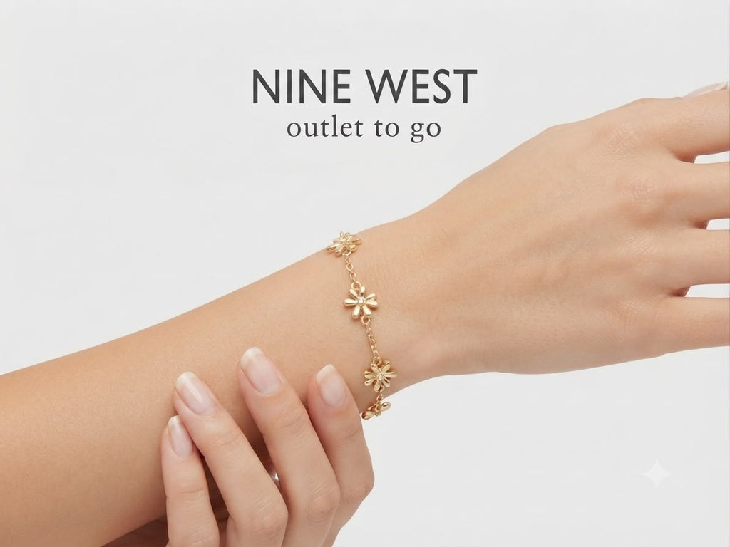 Nine West Tobillera Pulsera de flores doradas