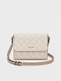 Bolsa Crossbody Nine West Monograma Crema con Solapa