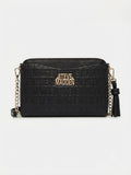 Bolsa Crossbody Steve Madden Negra con Monograma