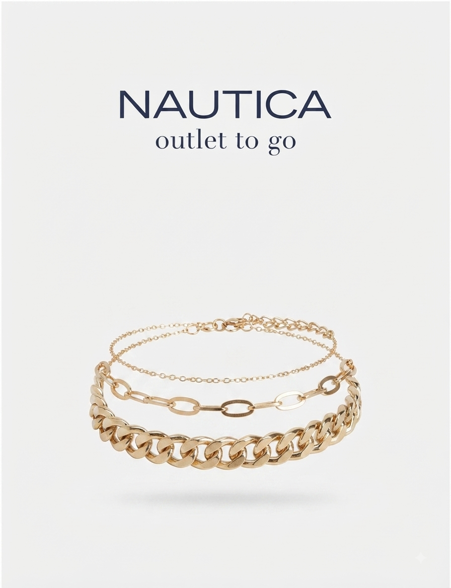 Nautica Set de tres brazaletes Dorados