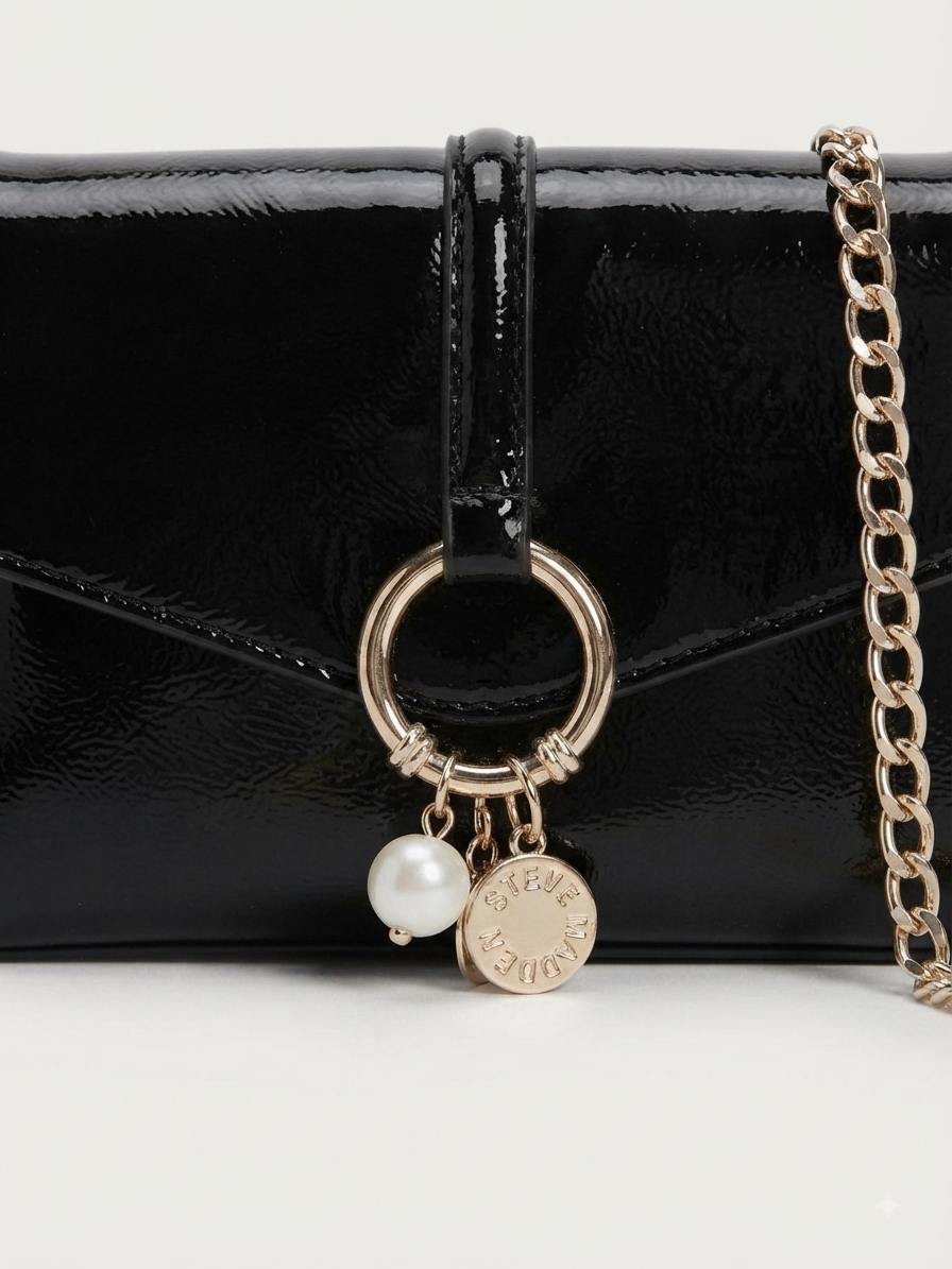 Bolsa Mini Crossbody Steve Madden Negra Charol