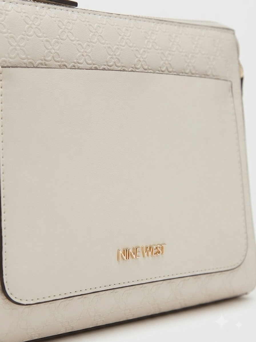 Bolsa Crossbody Nine West Crema con Bolsillo Frontal