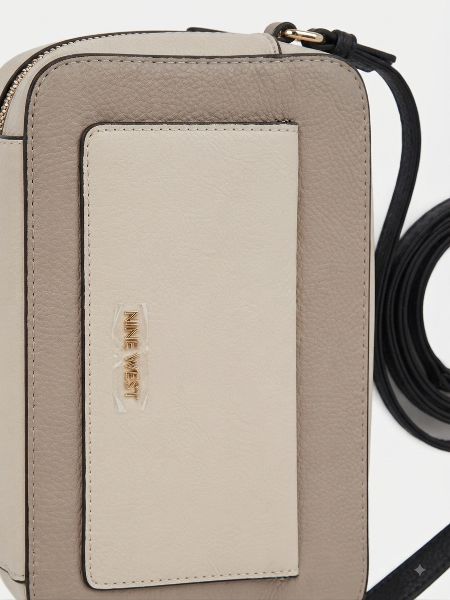 Bolsa Crossbody Nine West Bicolor Beige y Crema