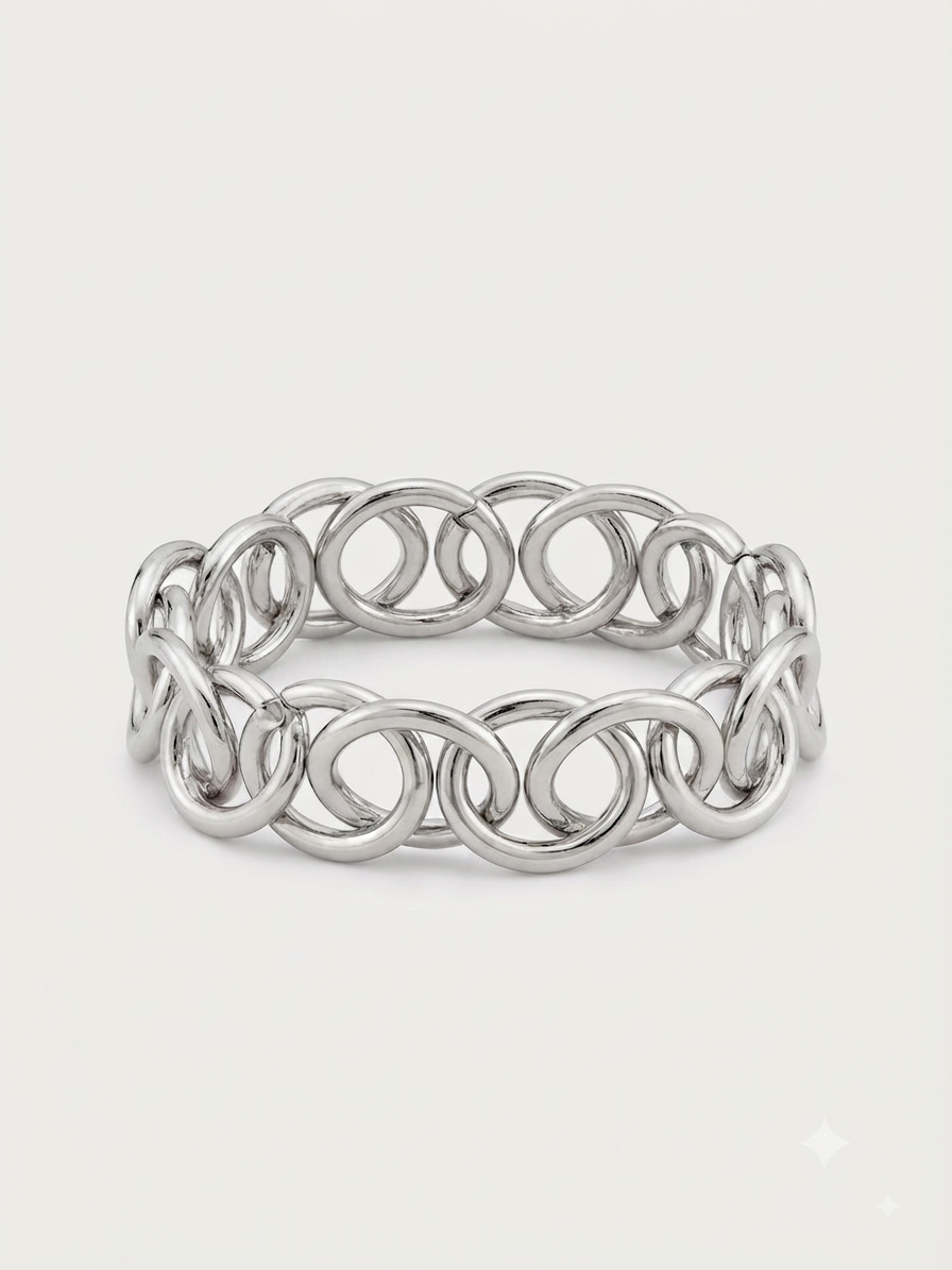 Nautica Pulsera Stretch Eslabones Plateada