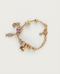 Adrienne Vittadini Pulsera Charms Perlas Dorada