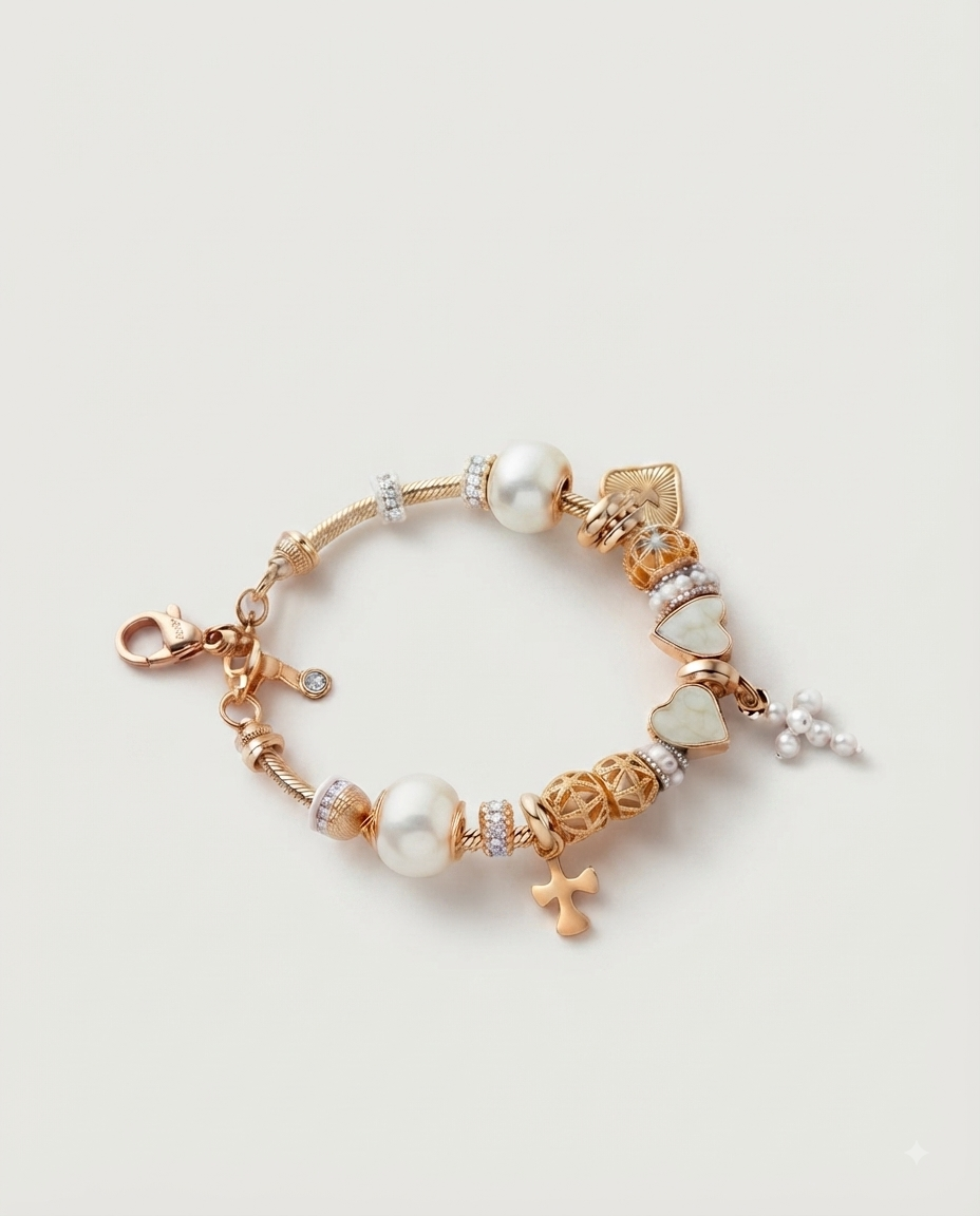 Adrienne Vittadini Pulsera Charms Faith Dorada