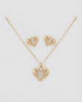 Nine West Set Collar y Aretes Corazón Dorado
