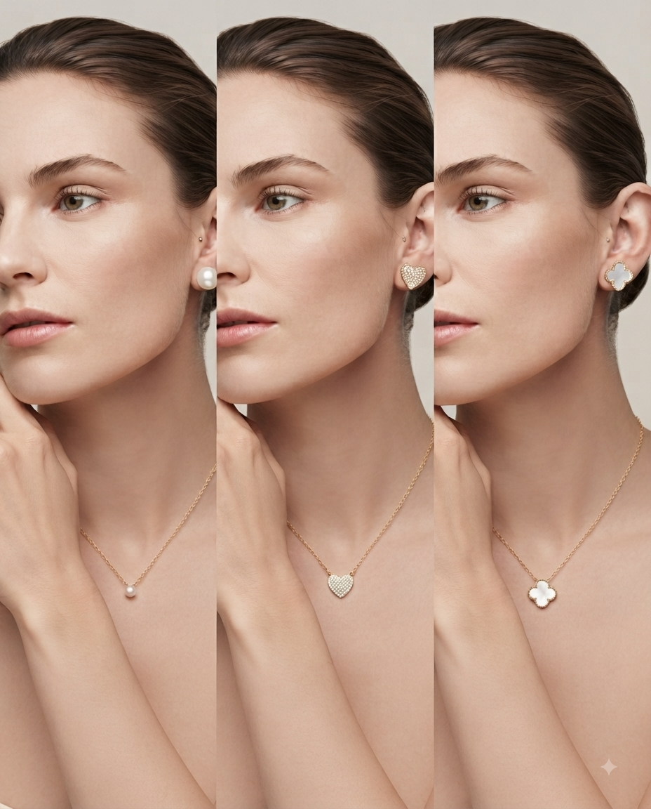 Set de 3 collares y 3 aretes adrienne vittadini diamante