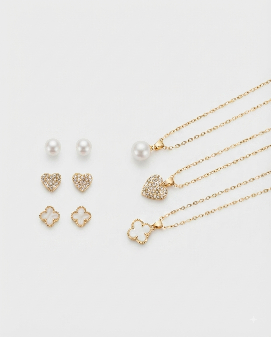 Set de 3 collares y 3 aretes adrienne vittadini diamante
