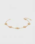 Nine West Tobillera Pulsera de flores doradas