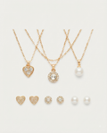 Set de 3 aretes y 3 collares adrienne vittadini perlas