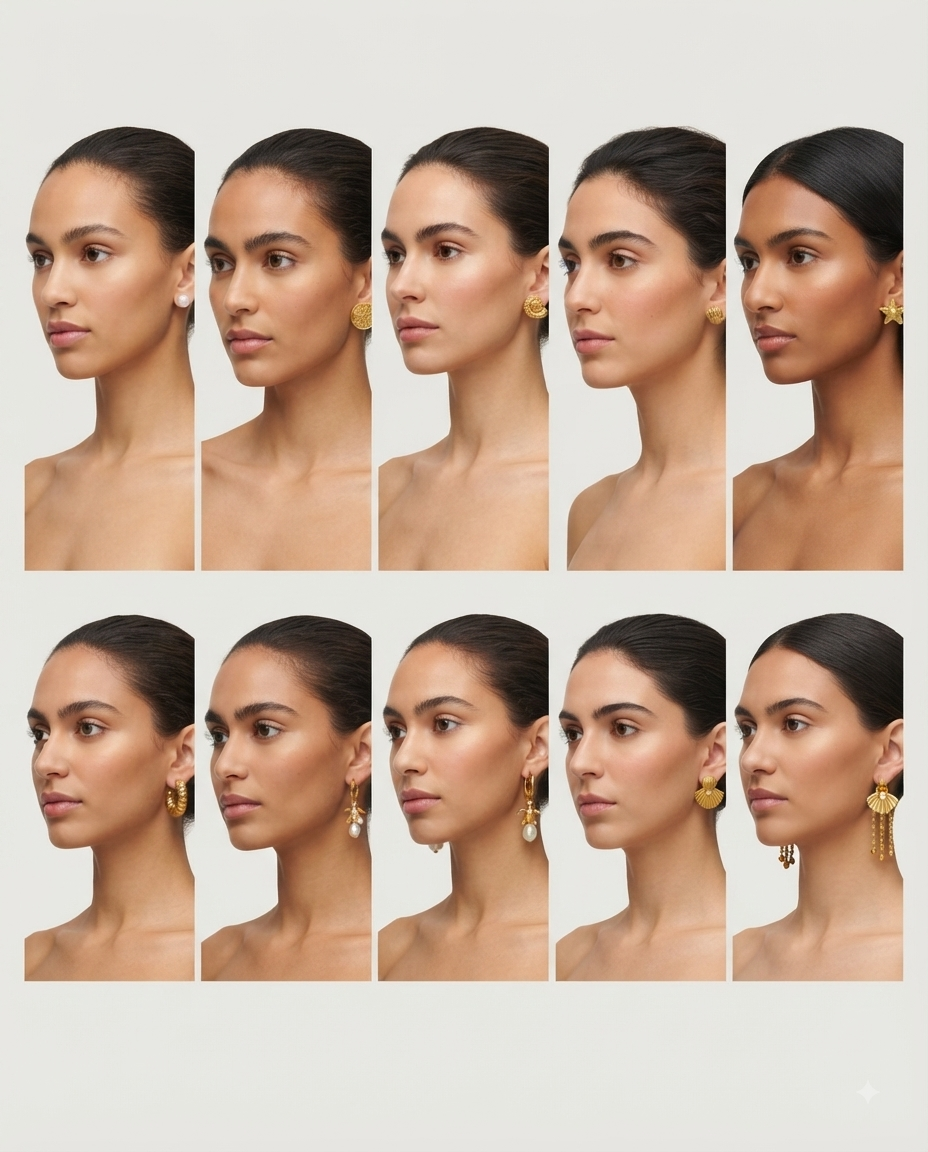 Nicole Miller Set de Aretes Marinos Dorados
