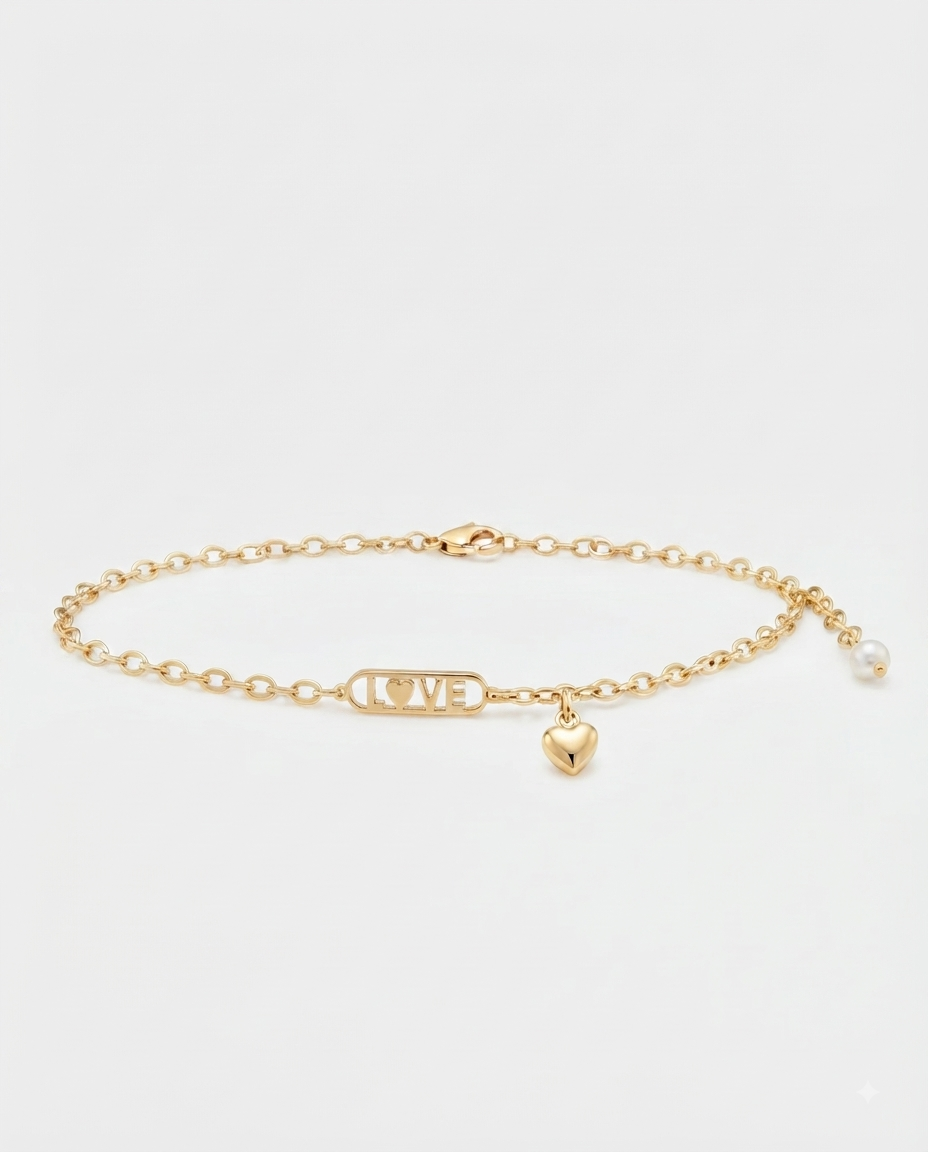 Anne Klein Pulsera LOVE Corazón Dorada