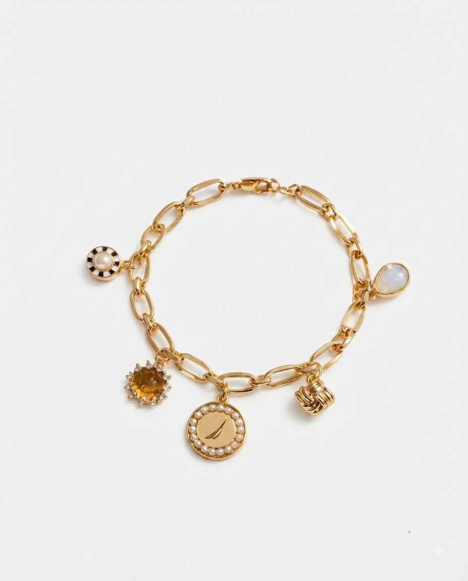 Nautica Pulsera Charms Dorada Colección Náutica