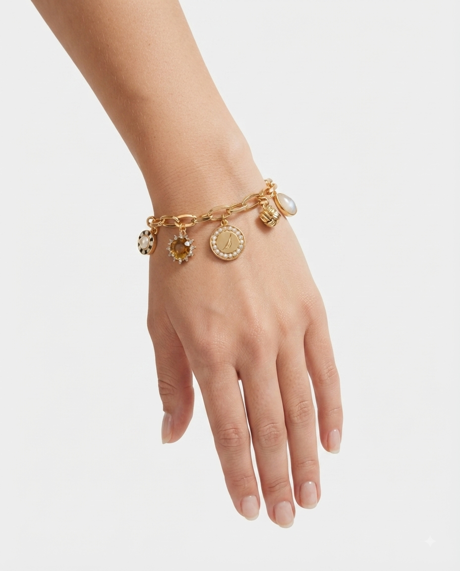 Nautica Pulsera Charms Dorada Colección Náutica