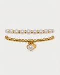 Nautica Set Brazaletes Perlas y Dorado 2 Piezas