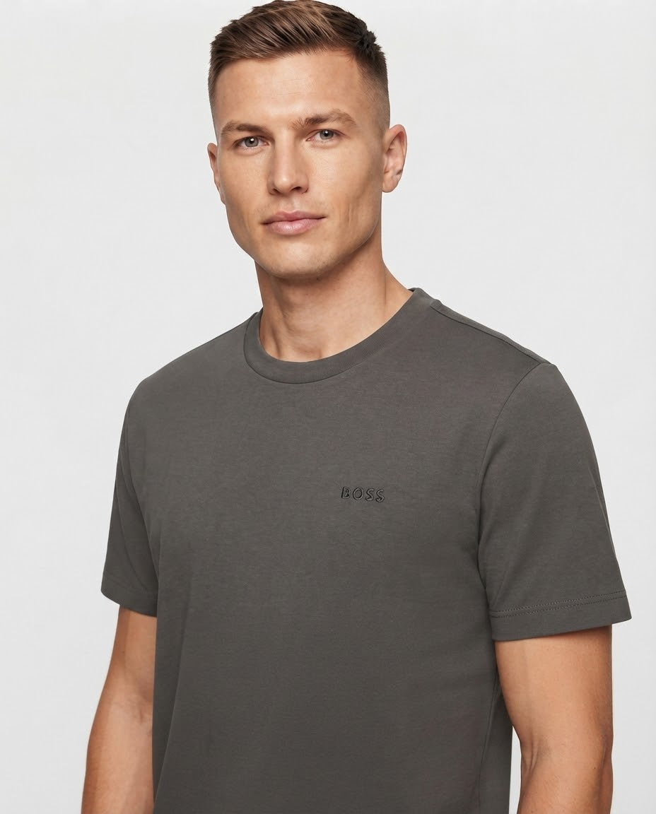 BOSS Playera Gris Logo Pequeño