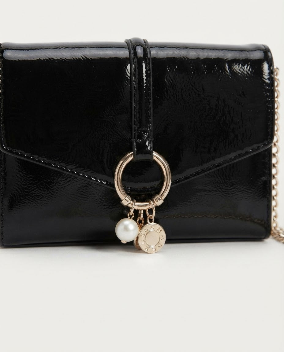 Bolsa Mini Crossbody Steve Madden Negra Charol