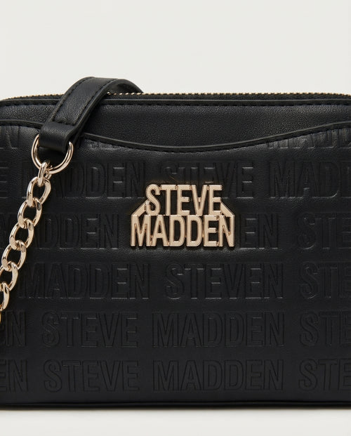 Bolsa Crossbody Steve Madden Negra con Monograma