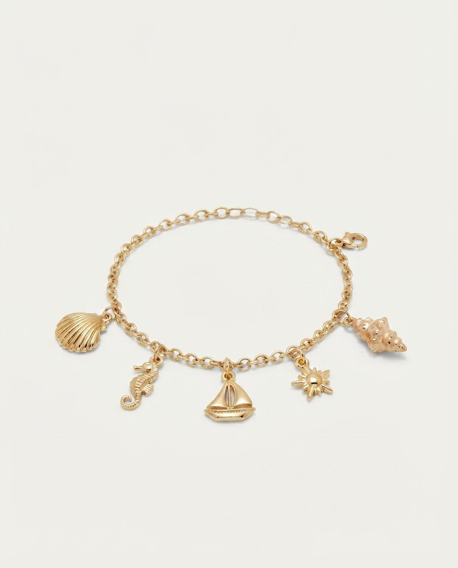 Nine West Tobillera Ocean Dorada Colección Marina