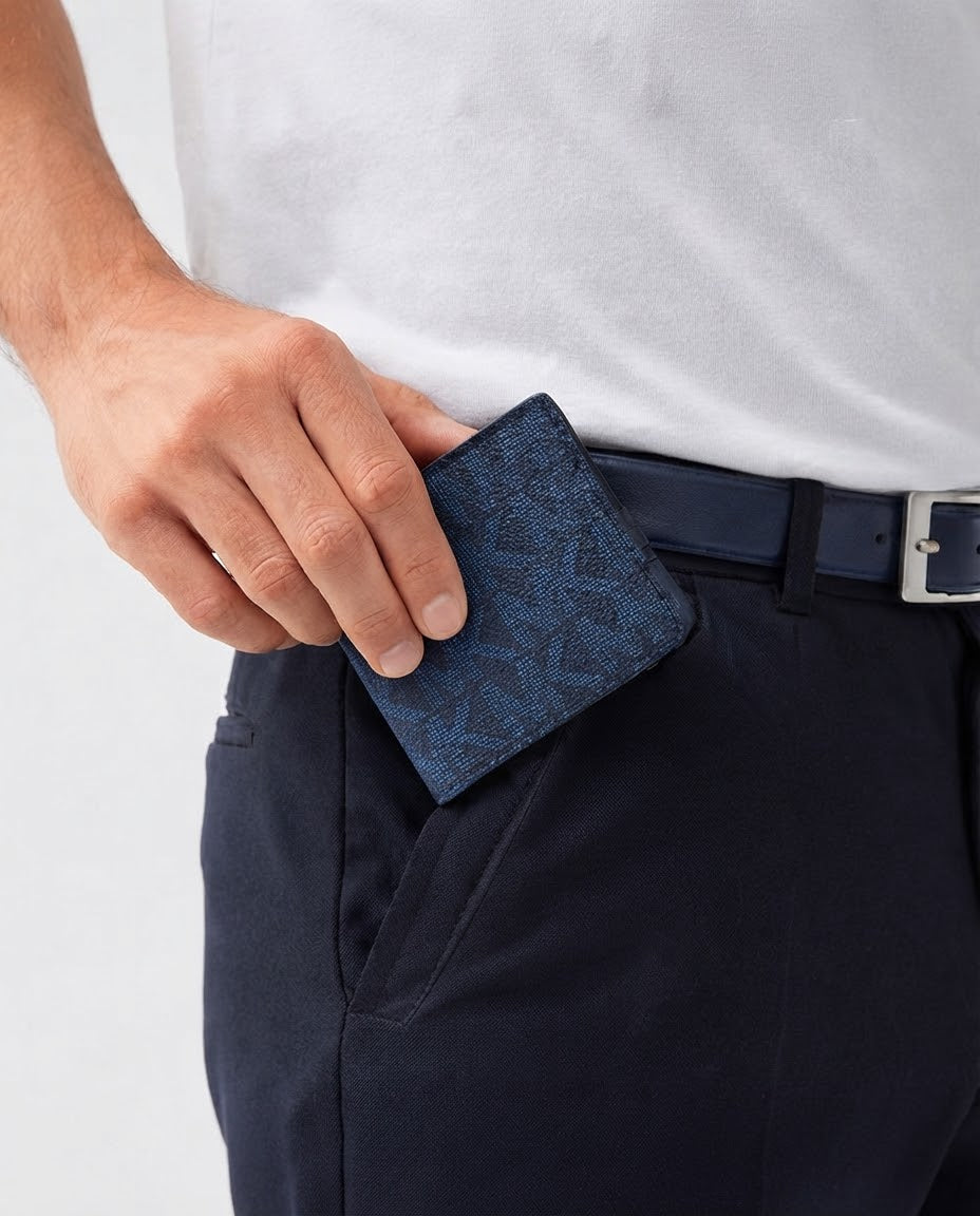Michael Kors Slim Billfold Wallet para Hombre Color Azul Marino