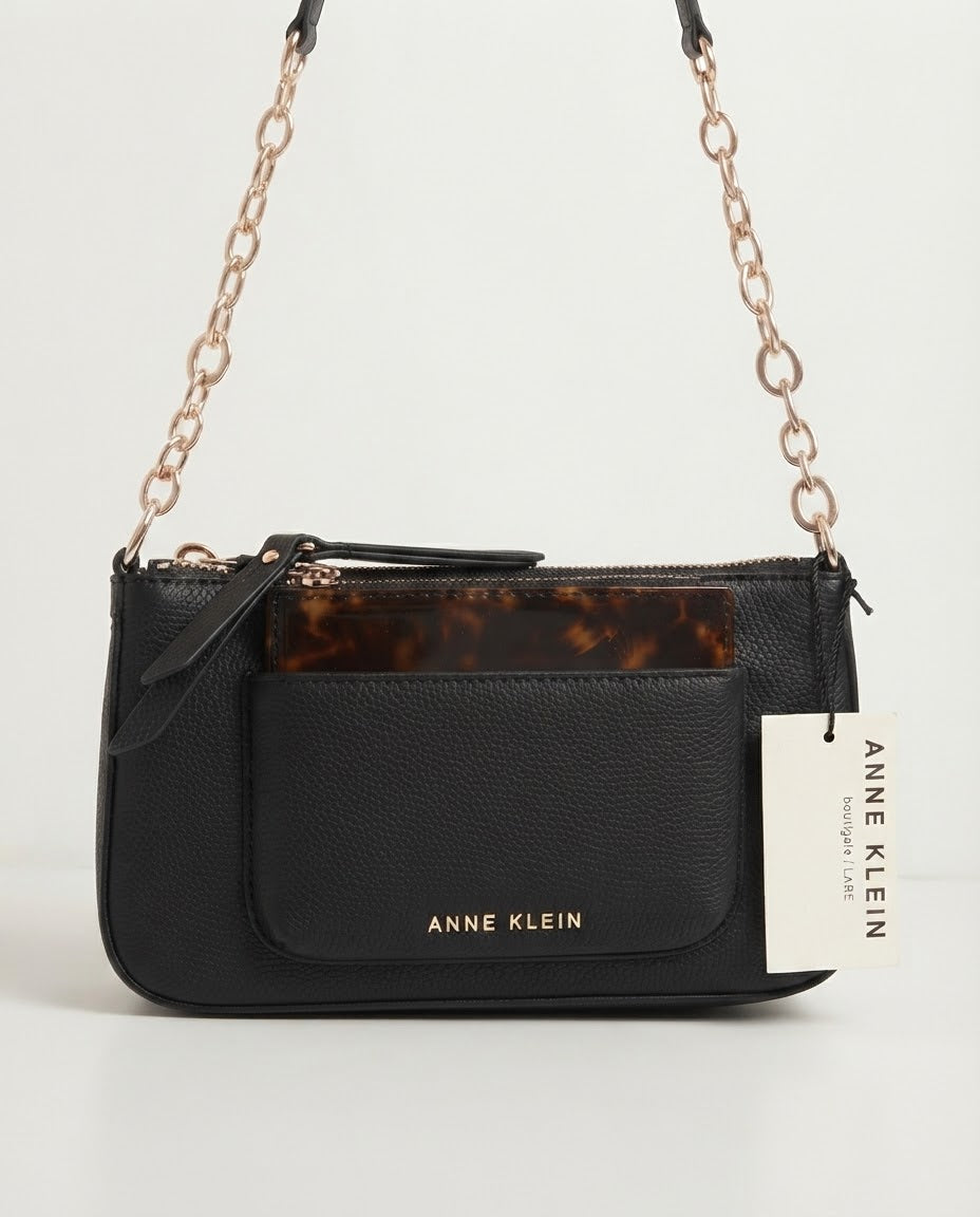 Anne Klein Bolsa Crossbody Negra Multifuncional