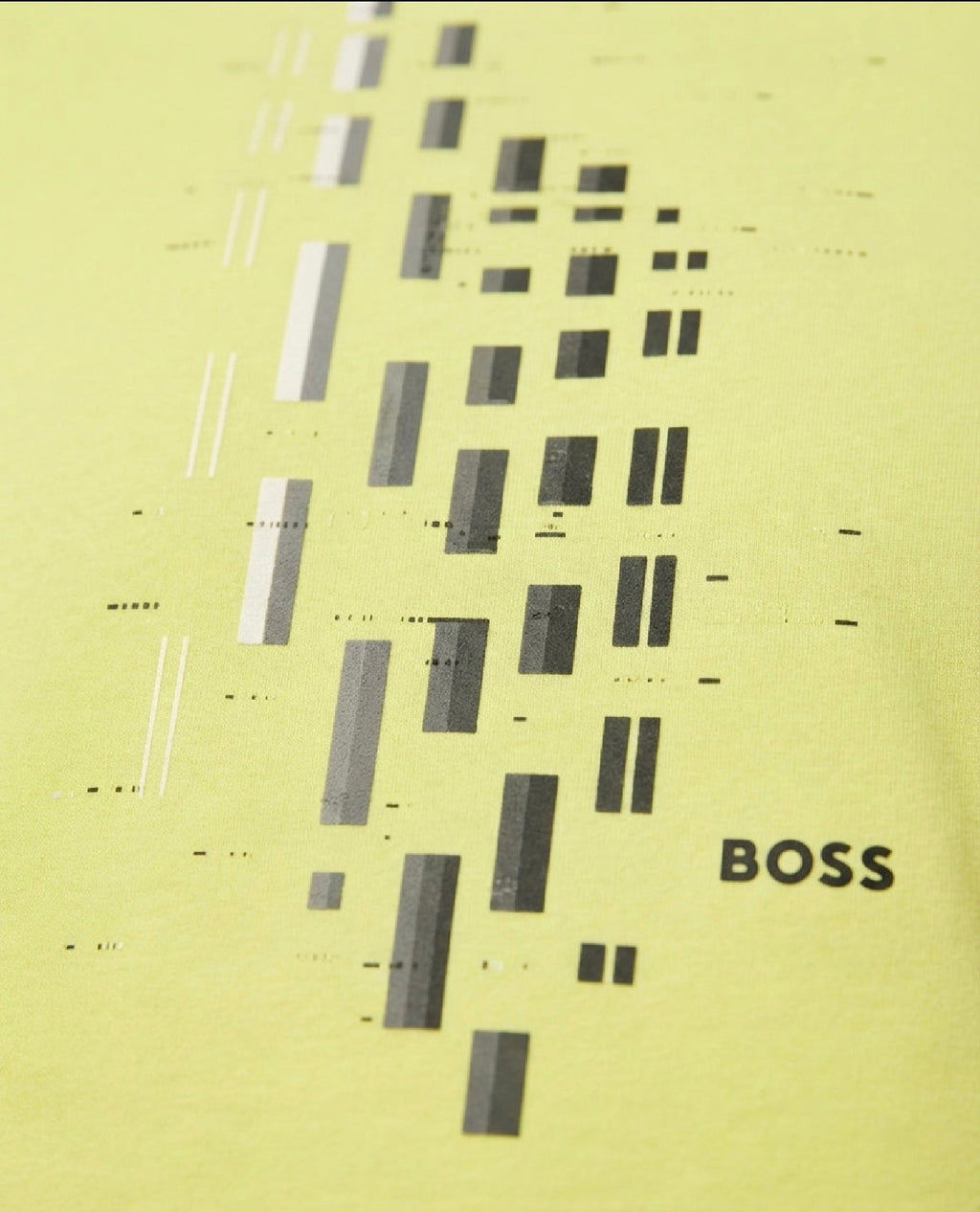 BOSS Playera Amarillo Neón Gráfico Abstracto