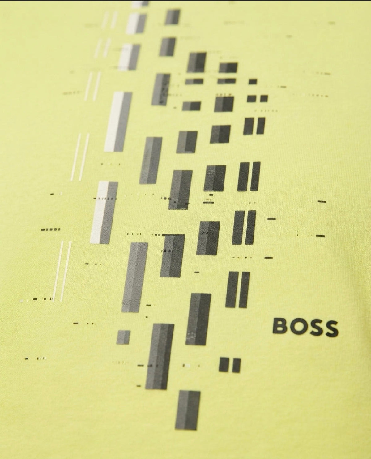 BOSS Playera Amarillo Neón Gráfico Abstracto