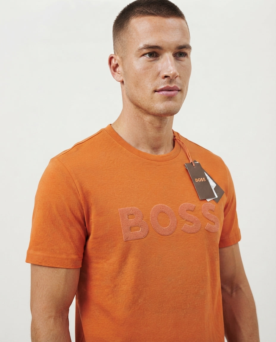 BOSS Playera Naranja Logo Tonal