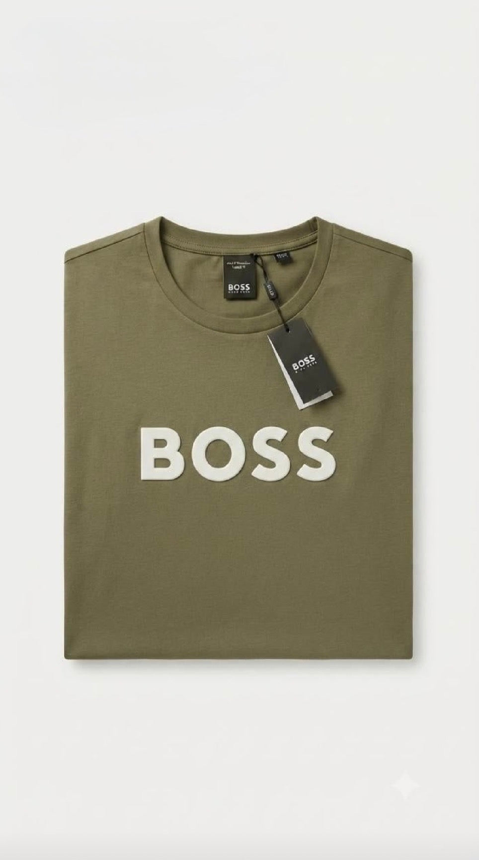 BOSS Playera Verde Olivo Logo Frontal