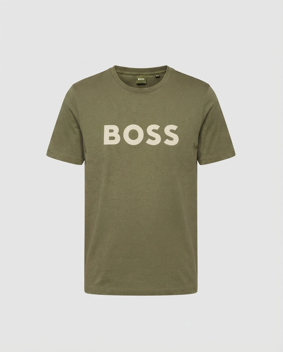 BOSS Playera Verde Olivo Logo Frontal