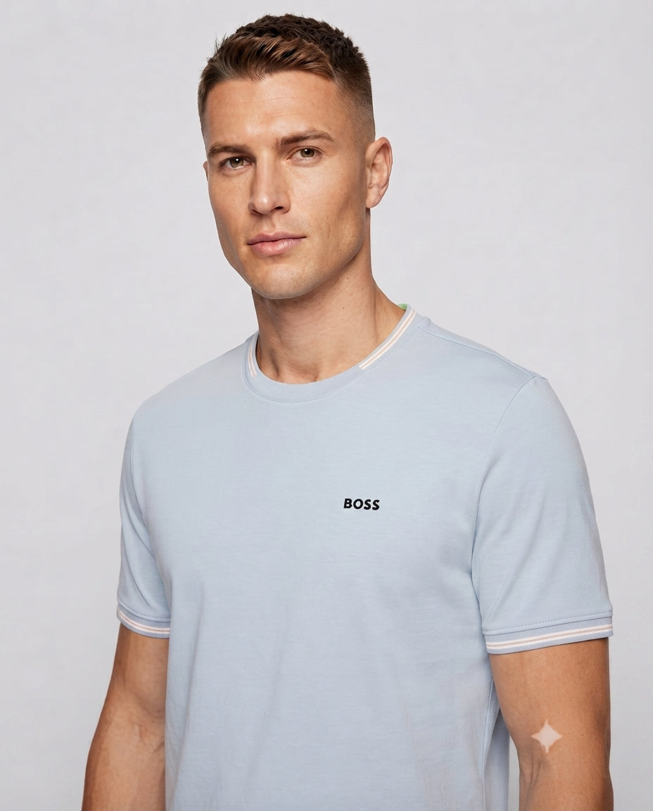 BOSS Playera Azul Claro Logo Pequeño