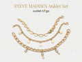 Steve Madden Anklet Set Dorado 3 Piezas