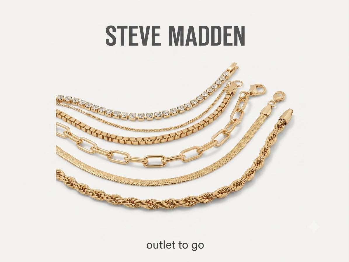 Steve Madden Set de Pulseras Doradas 6 Piezas