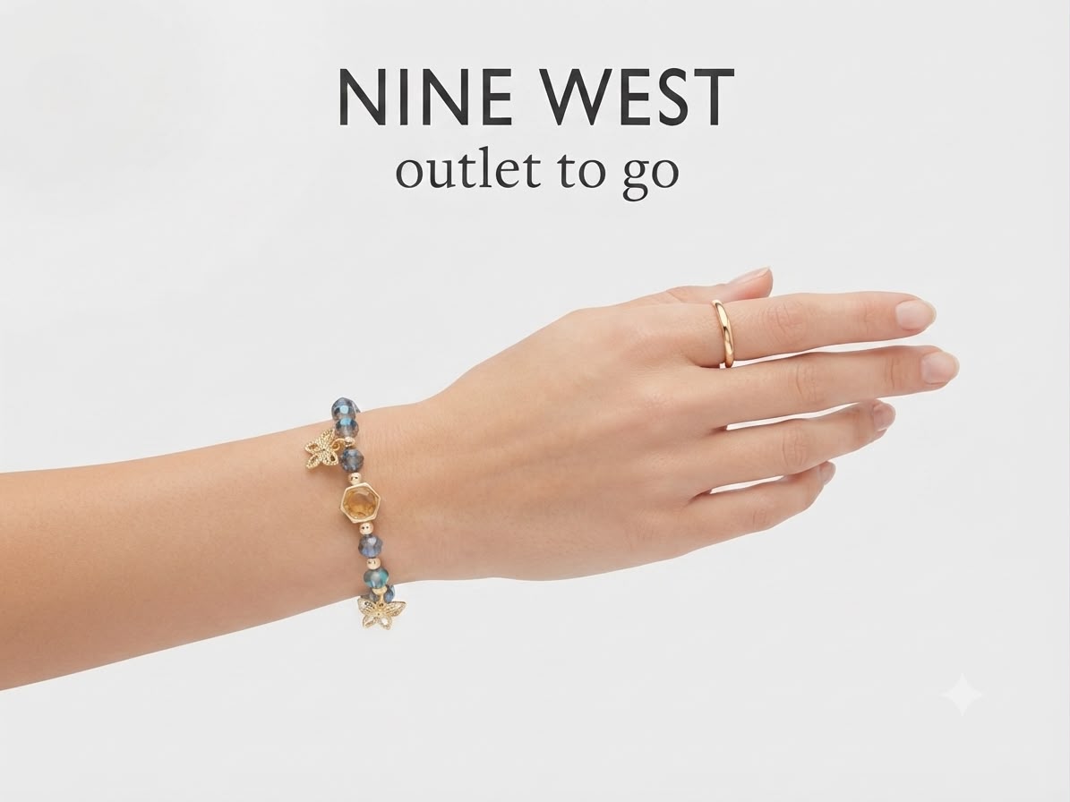 Nine West Pulsera de Cristales con Mariposas Azul