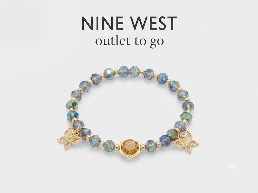 Nine West Pulsera de Cristales con Mariposas Azul