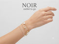 Noir Set Pulseras Doradas Trébol y Perlas