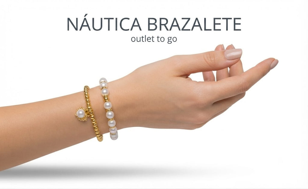 Nautica Set Brazaletes Perlas y Dorado 2 Piezas