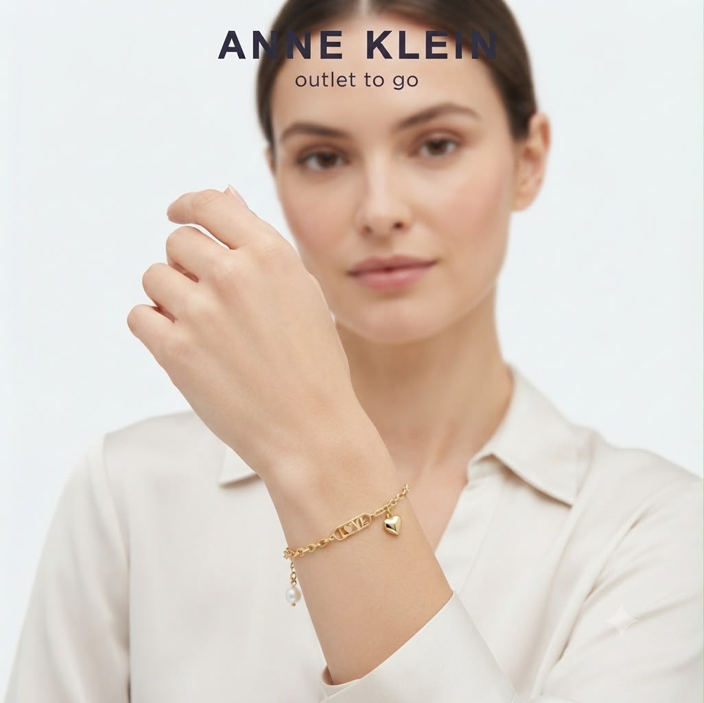 Anne Klein Pulsera LOVE Corazón Dorada