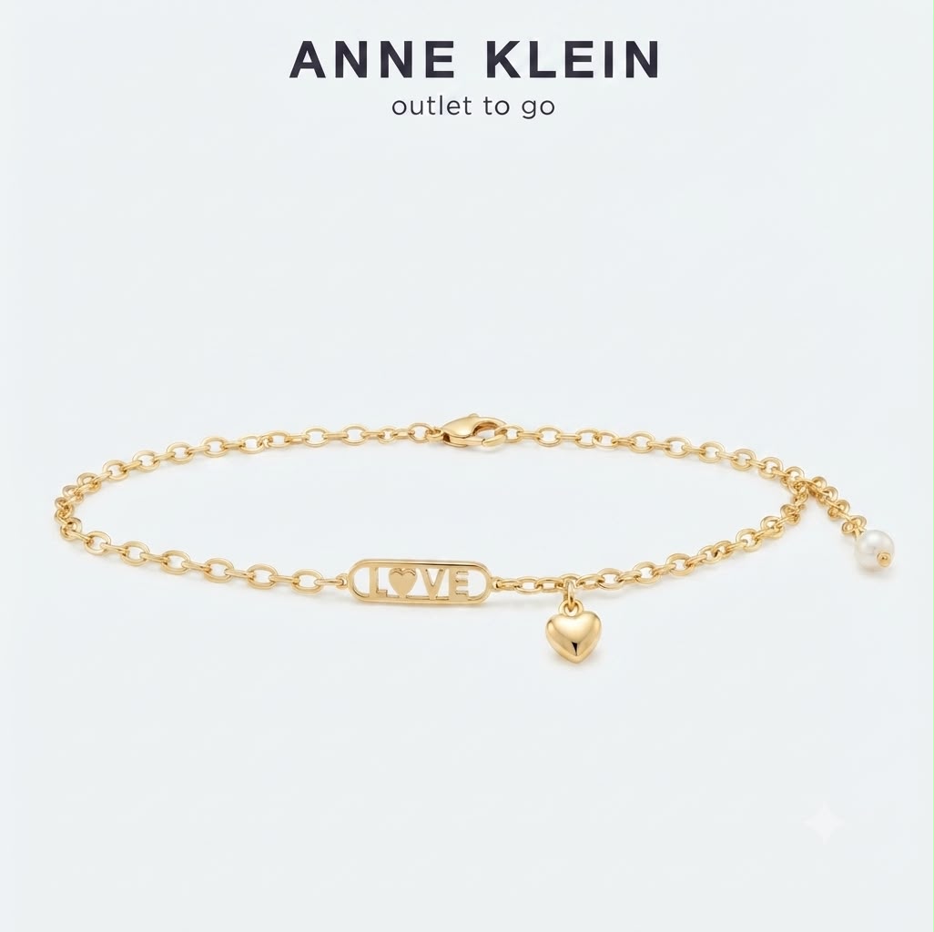 Anne Klein Pulsera LOVE Corazón Dorada