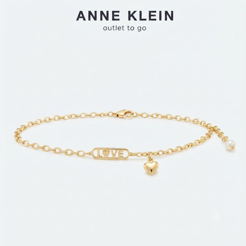 Anne Klein Pulsera LOVE Corazón Dorada