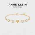 Anne Klein Pulsera Corazones y Cristales Dorada