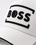 BOSS Gorra Blanca Logo Gráfico Negro