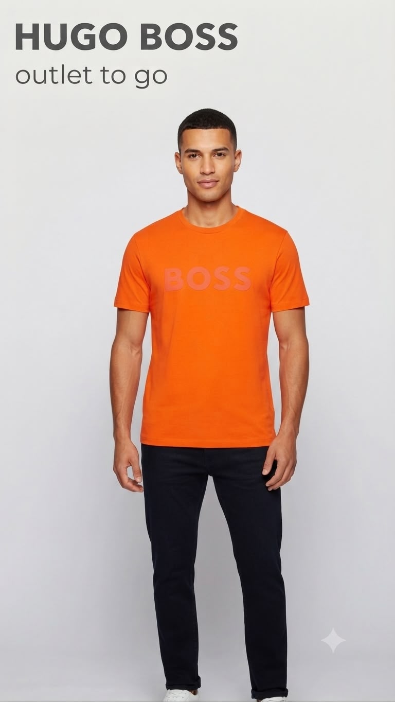 BOSS Playera Naranja Logo Tonal